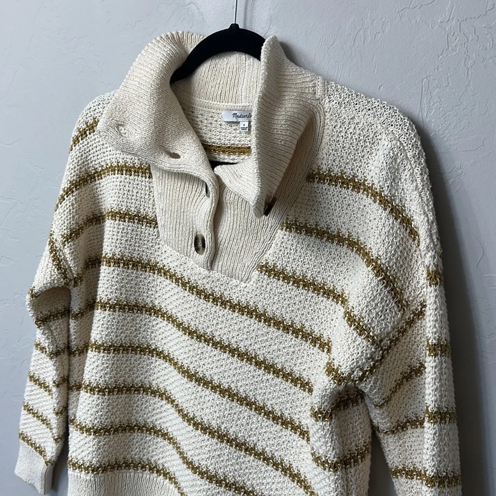 Madewell cream striped sweater size small.NWT - Picture 4 of 12